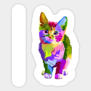 Colourful cat Sticker